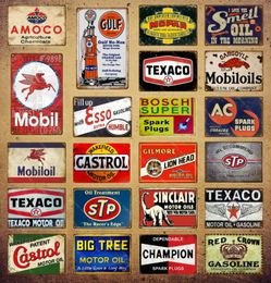 Amoco Motor Oil Decorative Metal Poster Mobiloil Signs Gasoline Wall Plaque Vintage Garage Decor Bar Pub Man Cave Carft YI0702154071