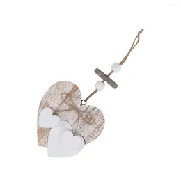 Decorative Figurines Home Decor Heart Hanging Wood Chip Ornaments Wooden Pendant Label Wedding Pendants Bamboo