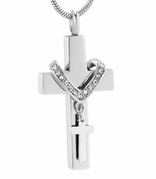 Cross Cremation Jewelry for Ashes Crystal Urn Necklace Keepsake Jewelry for Men Pet with 20039039 Chain1647218