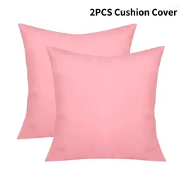 Pillow 2pcs Cover Indoor Daily Polyester Square Easy Clean Case Zipper Closure Living Room Home Decor Bedding Car Sofa