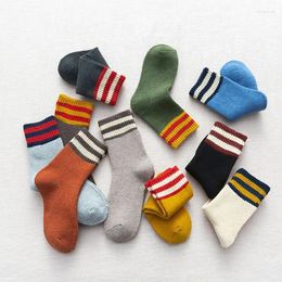Women Socks 5 Pairs Women's Autumn And Winter Thick Warm Mid Tube With High-quality Plush Striped