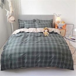 Bedding Sets 2024 Set Geometry Duvet Cover Flat Sheet Modern Bed Linen Striped Grid AB Side Home Textile Pillowcase