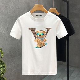 High Quality Oversized Luxury Brand Skateboard Bear100% Cotton Print Tees Summer Harajuku For MenWomen Short Sleeve T-shirt 240511