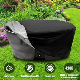 Table Cloth Stock Tank Cover For 50/100/150/300 Gallon Oval 420D Fabric Bathtub Outdoor Use Black