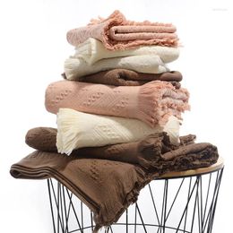 Towel Japanese Style Waffle Family Shower Towels Bathroom Solid Absorbent Hand Cotton Bath Beach With Tassel Handdoeken