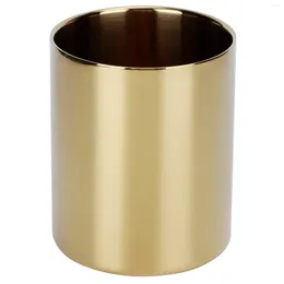 Vases Stainless Steel Pencil Cup Holder Desk Organizer Flower Pen Makeup Brush Container For Home Room Decoration