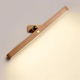 Wall Lamp Wooden Mirror Front Fill Light LED Night Portable Mobile Rechargeable Magnetic Bedroom Bedside