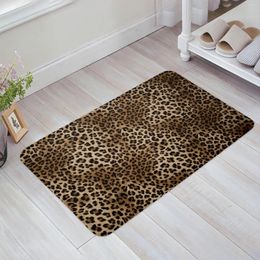 Carpets Leopard Print Floor Mat Entrance Door Living Room Kitchen Rug Non-Slip Carpet Bathroom Doormat Home Decor