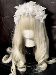 Party Supplies Original Handmade Year Eyelash Lace Rose Kc Bow Harajuku Cute White Black Silk Headband