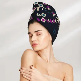 Towel Magic Microfiber Shower Cap Tribal Ethnic Hipster Geometric Bath Dry Hair Quick Drying Soft Lady Turban Head