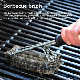 Tools BBQ Brush For Grill Cleaning Replaceable Outdoor Cleaner Safe Stainless Steel