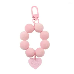 Decorative Figurines Colour Flocking Car Key Ring Pendant Fresh Metal Heart Accessories Earphone Package Decoration