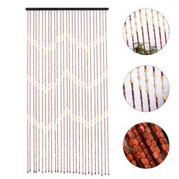 Curtain 27 Lines Door Curtains Vintage Natural Wood And Bamboo Beaded Screen For Bath Bedroom Porch Doorway