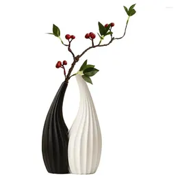 Vases Tall Ceramic Vase 2PCS Boho Style Flower Minimalist Glossy Finish Rustic Shelf Decor Home For