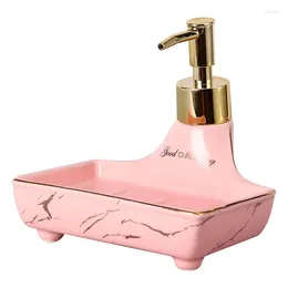 Liquid Soap Dispenser Ceramic & Dish Bathroom Shampoo Shower Gel Bottle Gold Head Bath Hardware Birthday Presents Wedding Gifts