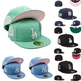 Hot Design Ball Fitted Hats Fashion Hip Hop Baseball Hats Adult Flat Peak Sunlight Outdoor sports men Beanies Cap mix order size 7-8