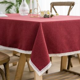 Table Cloth Modern Cotton Pure Colour Tablecloth Rectangular Tea Cloth_Jes4281