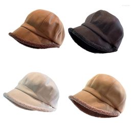 Berets Woollen Felt Octagonal Hat Teens Cabbie Vintage Fisherman Girl Accessory