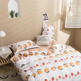 Bedding Sets Pastoral Fruit Cotton Set Bed Cover Girl Adult Flat Sheets With Pillowcases Comforter King Duvet 200x230cm