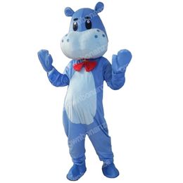 2024 Halloween Cute Hippo Mascot Costumes Halloween Cartoon Character Outfit Suit Xmas Outdoor Party Festival Dress Promotional Advertising Clothings