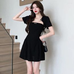 Party Dresses 2024 Summer French High End Feeling Slim And Small Black Skirt Sweet Spicy Girl Pure Desire Unique Dress Trend