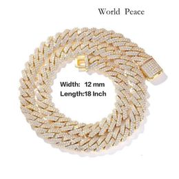 Chains Necklaces Designer Cuban Link Chain Necklace For Men Plated Gold 12Mm 14Mm W 2 Row Moissanite Diamond Hip Hop Mens Jewellery Personalise Choker Women Gift 753