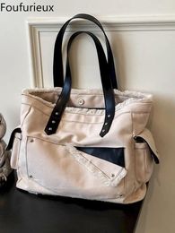 Waist Bags Foufurieux Soft Canvas Crossbody Women 2024 Trend Designe Handbags Totes Travel Shopping Wallet Bag
