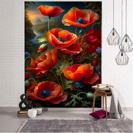 Tapestries Beautiful Flower Background Decoration Tapestry Sunshine Landscape Home