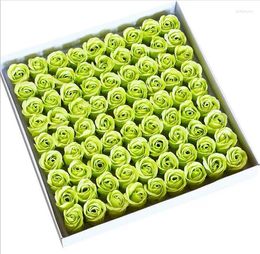 Decorative Flowers 81pcs/sets Rose Soap Flower Eternal Christmas Valentine's Day Wedding Gift DIY Head Box With Party Supplies