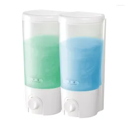 Liquid Soap Dispenser SVAVO Double Wall Mounted Manual Containers Two Chamber Shampoo Box For Shower Gel