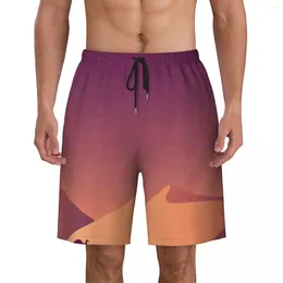 Men's Shorts Men Board Desert Camels Casual Swimming Trunks Landscape Print Quick Dry Sportswear Quality Plus Size Beach Short Pants