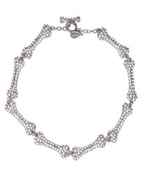 Achsection Bone Halskette voller Diamanten blinkt Diamanten Fivesection Knochen Saturn Halskette Europäische und amerikanische Punk1467681