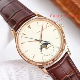 Wristwatches High Quality Men's Automatic Mechanical Watch 39mm Moon Phase High-end Business Fashion Classic Custom Trademark