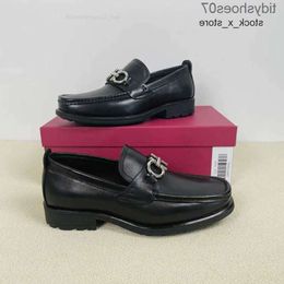 Leather Business High Spring and Sole Autumn on Horse Casual Titles Shoes Genuine Buckle Thick M ferragmoities ferragammoities ferregamoities feragamoities 580Z