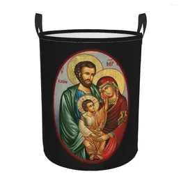 Laundry Bags Holy Family Jesus Mary Dirty Basket Waterproof Home Organizer Clothing Kids Toy Storage