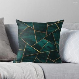 Pillow Dark Teal Ink Copper Gold Geometric Glam #1 #geo #decor #art Throw Sofas Covers Christmas Luxury Cover