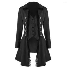 Women's Jackets Retro Woman Gothic Coats Jacket Single Breasted Button Lace Edge Long Blazer Victorian Costume Coat Clothing For Women