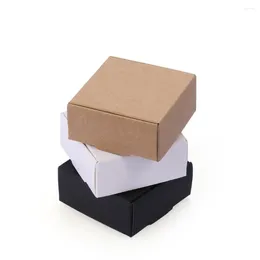 Gift Wrap 10PCS Small Kraft Paper Packing Square Bottom Boxes Handmade Candy Jewelry Packaging Wrapping Cardboard