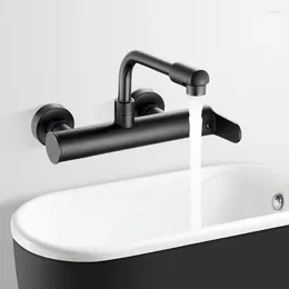 Kitchen Faucets Copper Sink Soild Brass Cold & Wall Mount 360 Degree Rotating Foldable Balcony Mop Pool Taps Black/Chrome