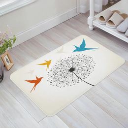 Carpets Plant Dandelion Bird Bedroom Floor Mat Home Entrance Doormat Kitchen Bathroom Door Decoration Carpet Anti-Slip Foot Rug