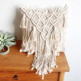 Pillow Hand-Woven Cotton Rope Tassel Pillowcase