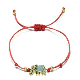 Charm Bracelets Cubic Zirconia Crystal Cute Elephant Bracelet Women 2024 Fashion CZ Stones Lovely Animal Red String Lucky Jewellery