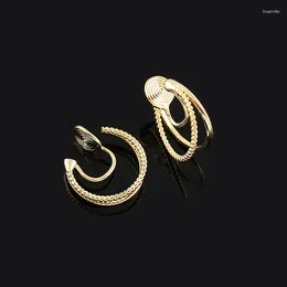 Stud Earrings Minimalist Double-layer Ring Retro Without Ear Holes Mosquito Repellent Coils Clips Women's Versatile Gift