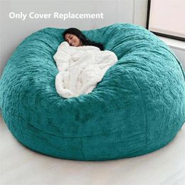 Chair Covers Giant Fur Bean Bag Cover Replacement Big Round Soft Fluffy Faux BeanBag Lazy Sofa Bed Replacemen Living Room Furniture