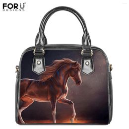 Evening Bags FORUDESIGNS Women Outdoor Casual Toe Bag Horse Prints Classical Large Capacity PU Leather Saddle Packet For Young Ladies