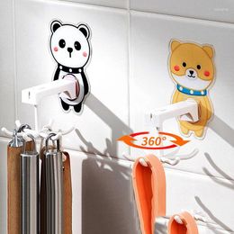 Hooks 360 Degrees Rotating Hook Punch-Free Kitchenware Storage Rack Clothes Ties Hanging Organizer Holder Bathroom Kitchen Utensils