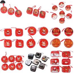 Storage Bags Random Box Chinese Year Candy Tin Iron Can Decoration Party Children Gift Sweets