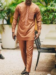 Traditional African Mens Wear - Comfortable Osaka Set with Unique Pattern Shirts and Pants 240511