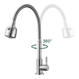 Kitchen Faucets 360 Degree Swivel Single-Tube Sink Flexible Faucet Basin Cold Water Tap Stainless Steel Deck Mounted Bathroom