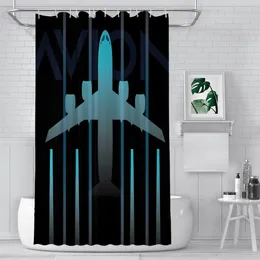 Shower Curtains Avion Plane Bathroom Aircraft Airport Waterproof Partition Curtain Designed Home Decor Accessories